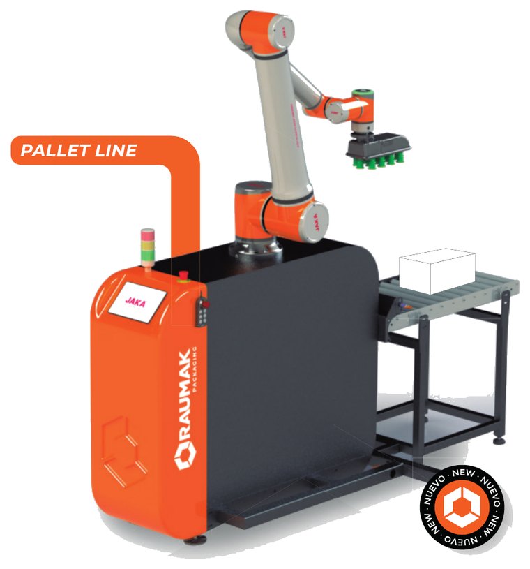 Célula de paletizado Raumak Pallet Line con cobot